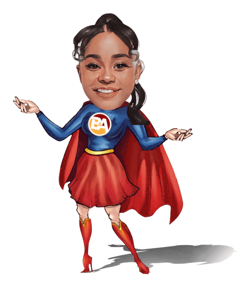 Inesta Belardo in Superhero costume cartoon