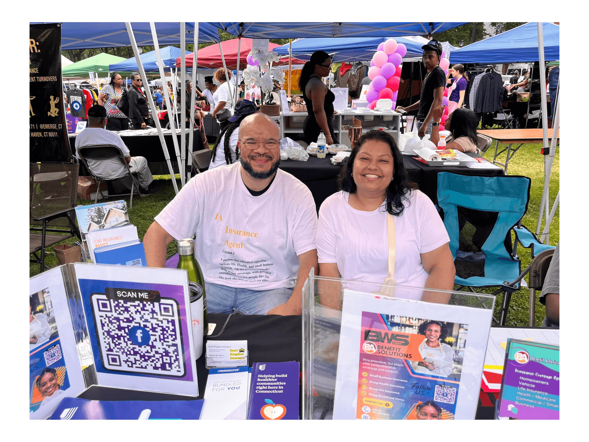 B&A Benefit Solutions Insurance Agents in the both of Black Wall Street Festival serving people of insurance products