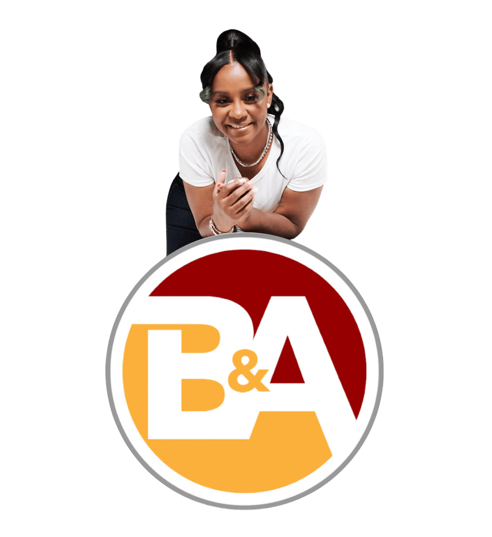 The Insurance Ladi with the B&A Benefit Solutions logo, offering affordable business health benefits