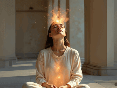 A woman meditating for her mental health wellness