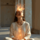 A woman meditating for her mental health wellness
