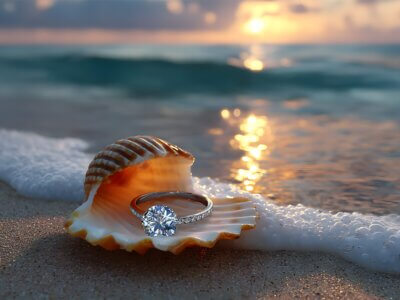 A ring in a sea shell that is covered by inland marine insurance
