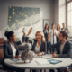 Professional people high five in having insurance