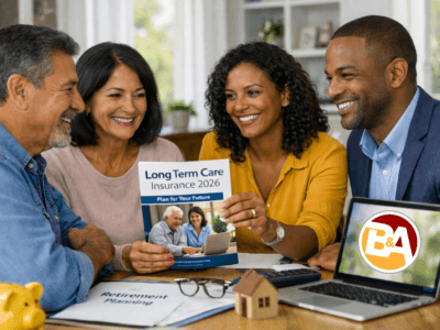 Insurance agent helping people for long term care insurance
